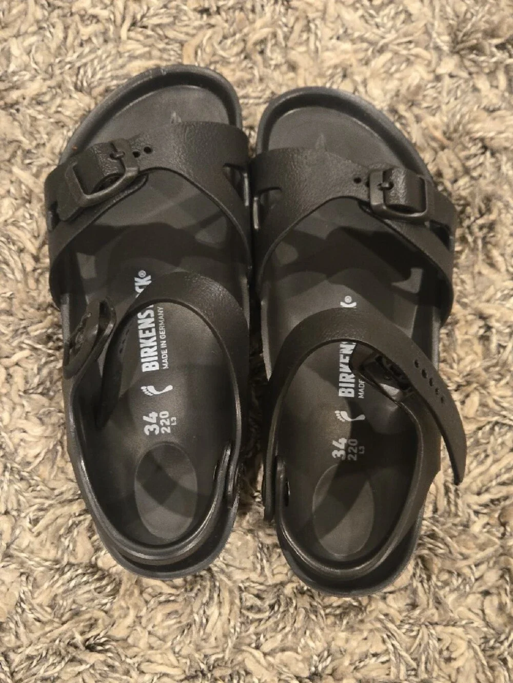 Birkenstock Black Adjustable Kids Sandals